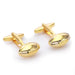 Gold Rugby Ball Cufflinks Oval Full Sport Pair View