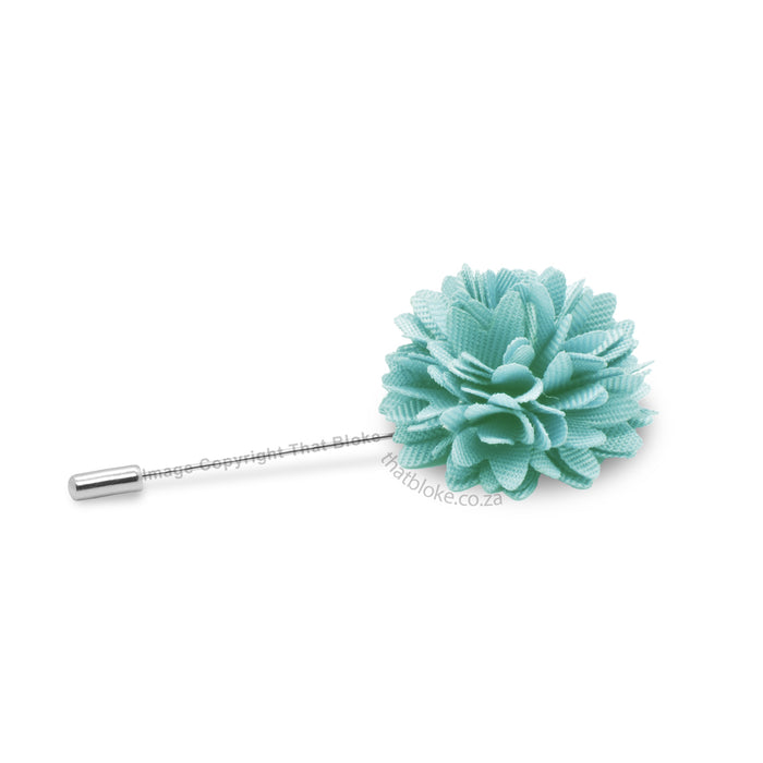 Light Aqua Blue Lapel Flower Pin For Men