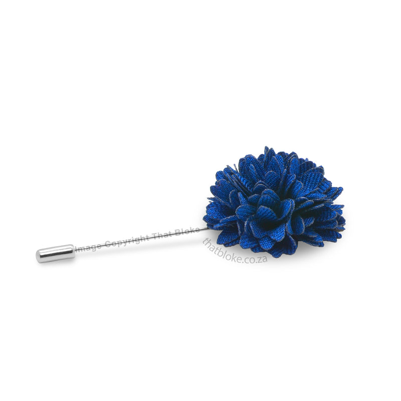 Dark Royal Blue Lapel Flower Pin