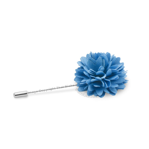 Steel Blue Lapel Flower Pin For Men