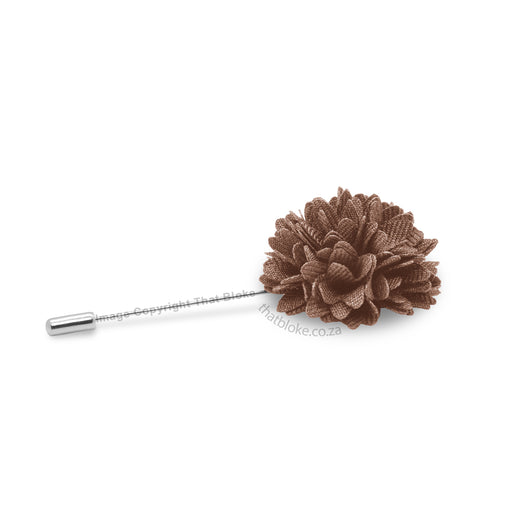 Light Chocolate Brown Lapel Flower Pin For Men