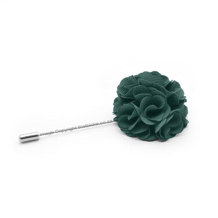 Dark Green Flower Lapel Pin For Men Circular Shaped