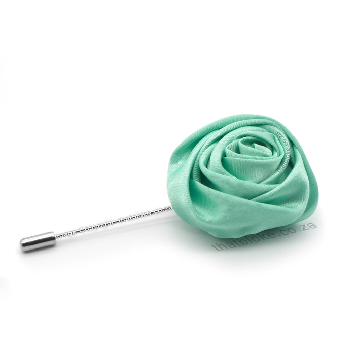 Light Mint Green Lapel Flower Pin For Men Rose Folded