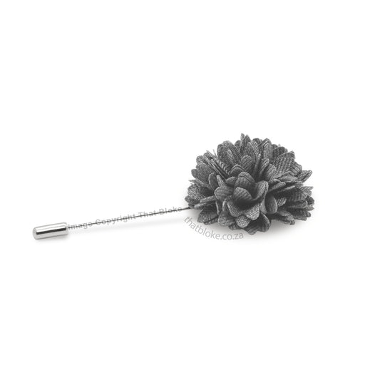 Grey Flower Lapel Pin For Men