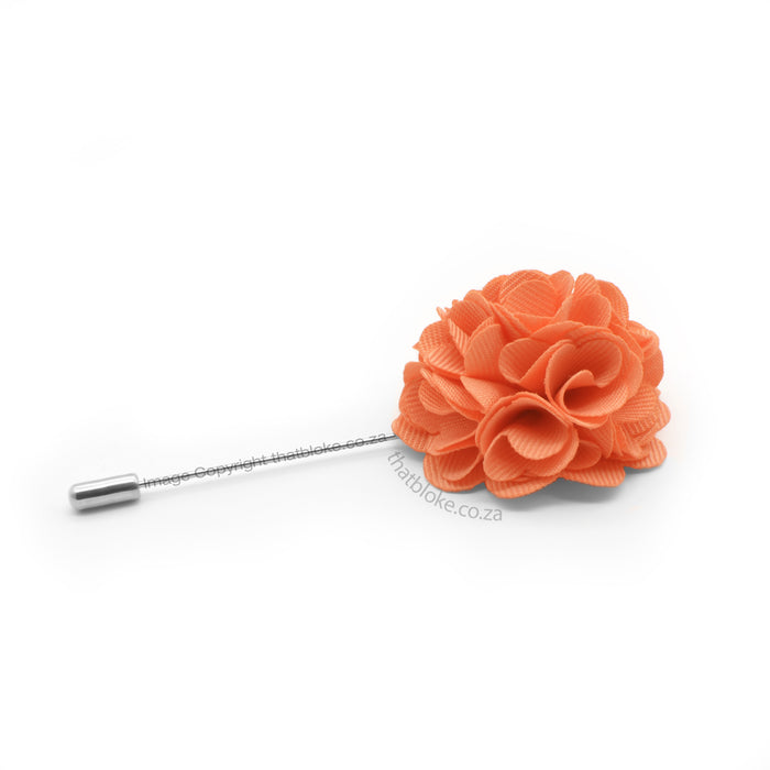 Lapel Pin - Orange Flower Circular (Pale)