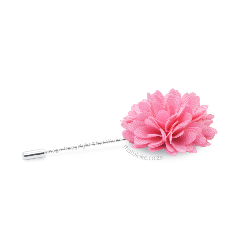 Bright Pink Lapel Flower Pin For Men Polyester