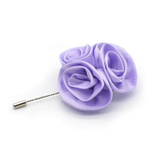 Light Lavender Lapel Pin Flower Three Part Rose