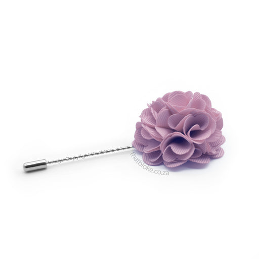 Light Lilac Purple Lapel Flower Pin For Men Circular Shape