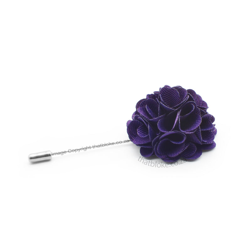 Mythical Purple Flower Lapel Pin For Men Circular Design
