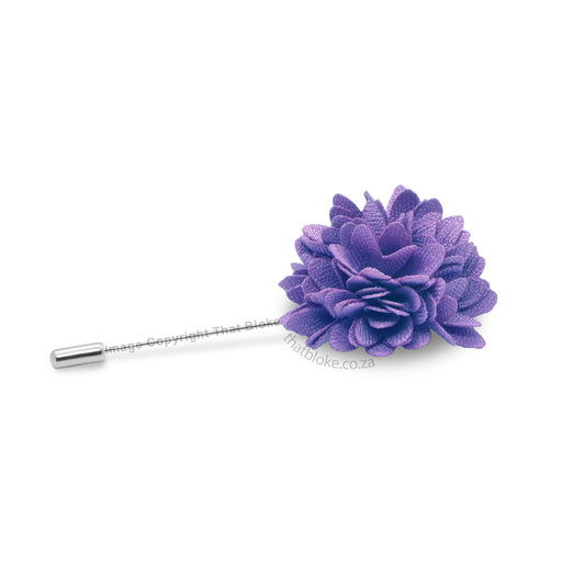 Royal Purple Lapel Flower Pin For Men