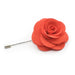 Coral Red Lapel Flower Pin Textured