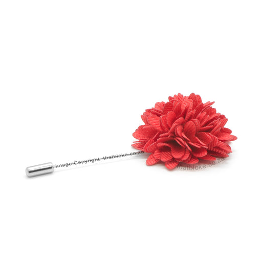 Plain Red Lapel Flower With Pin For Men