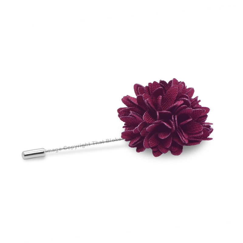 Lapel Pin - Red Flower (Burgundy Vibrant)