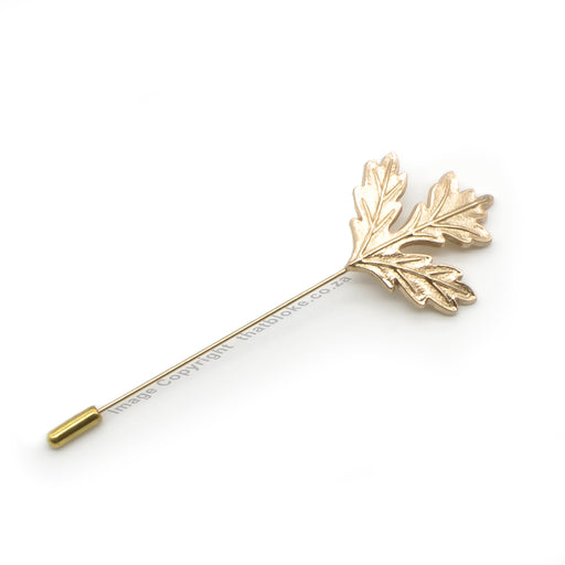 Metal Leaf Lapel Pin For Men Rosy Gold