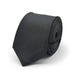 Slim Black Neck Tie For Men Square Patterned Polyester Front View