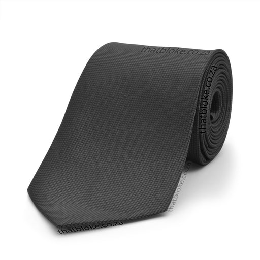 Black Neck Tie For Men Square Patterned Polyester