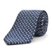 Dark Navy Blue Neck Tie For Men Geometric Leaf Pattern Polyester