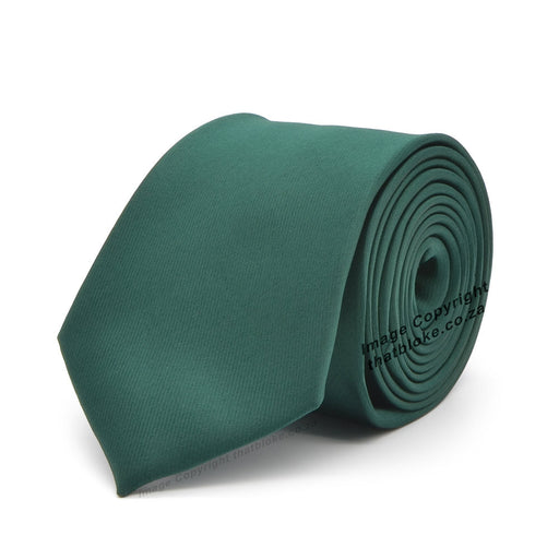 Slim Dark Green Tie Silky Polyester DEFECTIVE