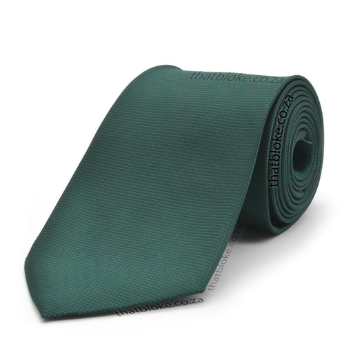 Dark Green Neck Tie For Men Square Patterned Polyester
