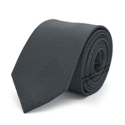 Cool Charcoal Grey Neck Tie For Men Patterned Polyester
