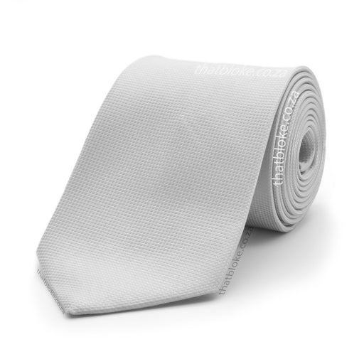 Light Grey Neck Tie For Men Square Patterned Polyester