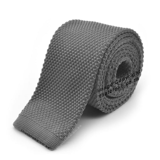 Darker Grey Neck Tie For Men Knitted Polyester
