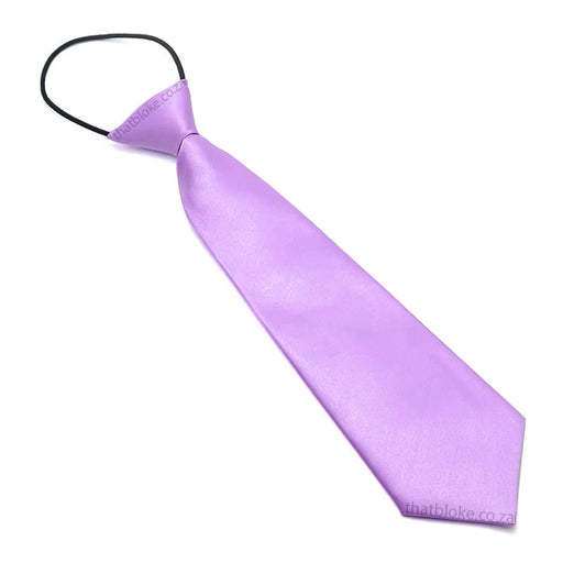 Kids Neck Tie Light Amethyst Purple Silky Polyester Elastic