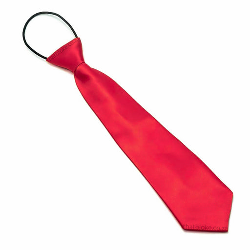 Kids Neck Tie Red Silky Polyester Elastic