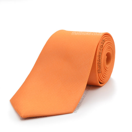 Orange Neck Tie For Men Stripe Patterned Polyester