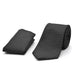 Black Neck Tie Pocket Square Set For Men Triangle Pattern Polyester