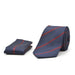 Dark Navy Blue Neck Tie Pocket Square Set For Men Maroon Regimental Stripes Textured Polyester