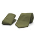 Dark Olive Khaki Green Neck Tie Pocket Square Set For Men Textured