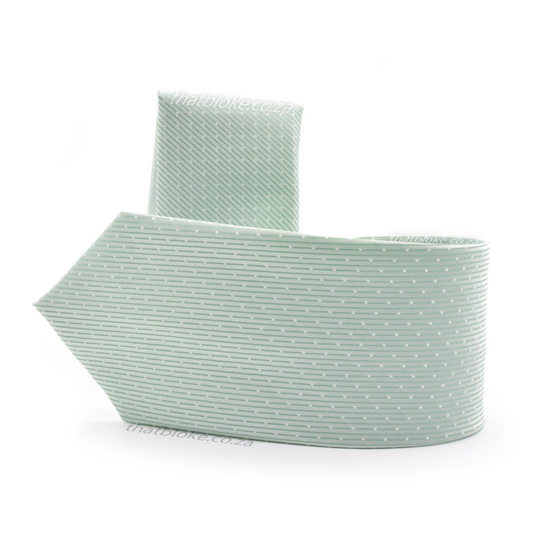 Neck Tie - Green Glacial Light With Pocket Square (Pin Dot Pattern)