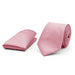 Dull Pink Neck Tie Pocket Square Set For men Silky Polyester