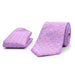 Mauve Purple Neck Tie Pocket Square Set Harlequin Pattern