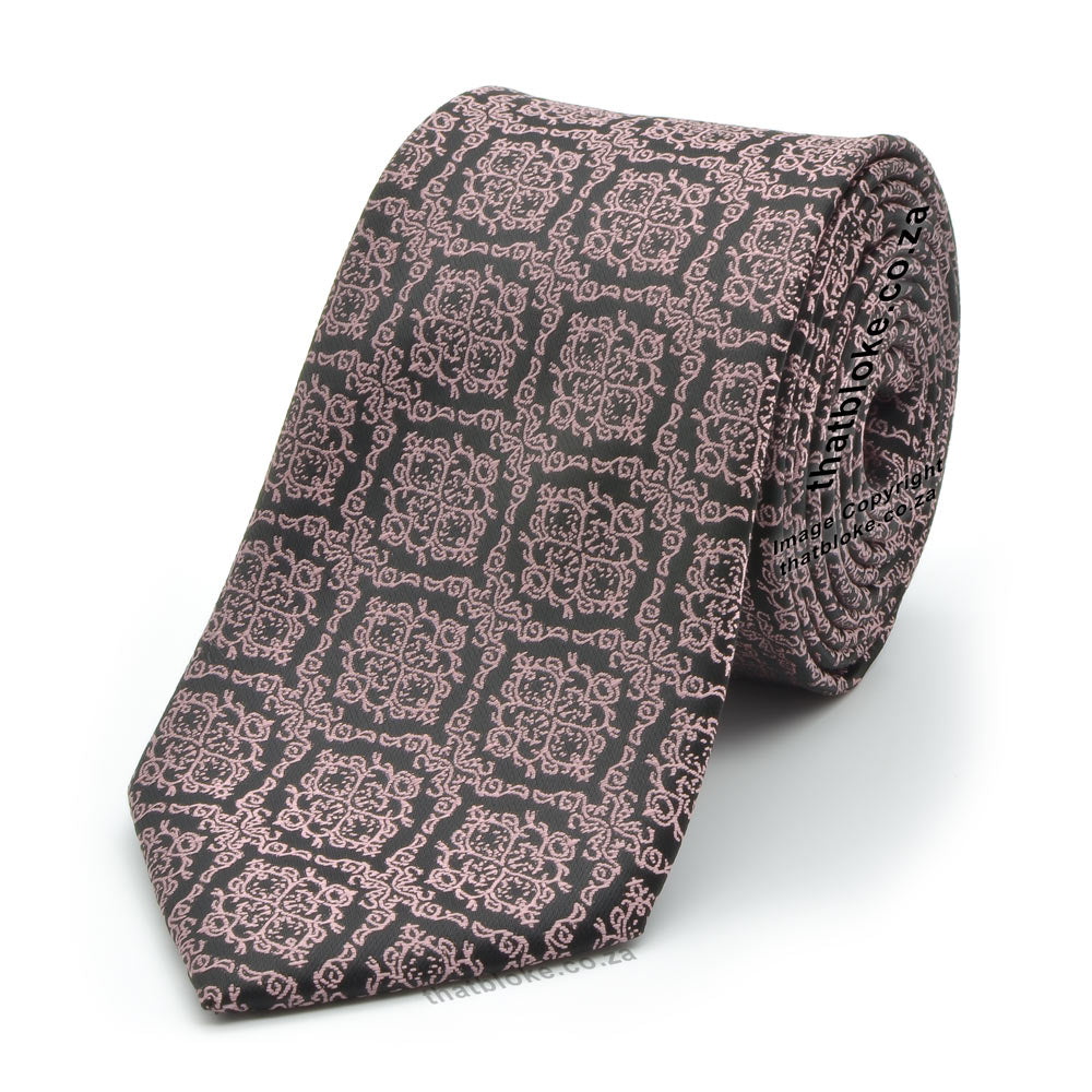 Light Opera Mauve Purple Neck Tie - Decorative Soutache Pattern — That ...
