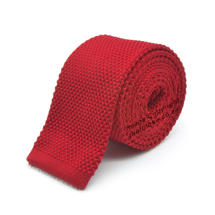 Red Neck Tie Knitted For Men