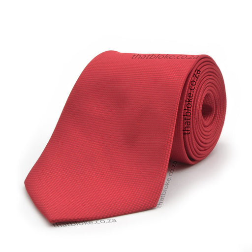 Red Neck Tie For Men Square Patterned Polyester