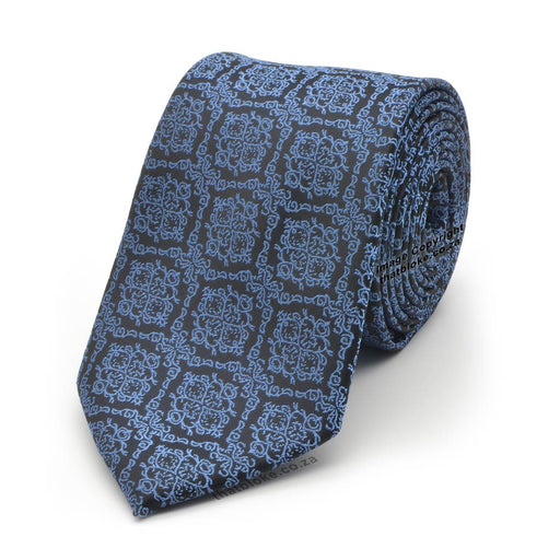 Carolina Blue Neck Tie For Men Decorative Soutache Pattern Polyester