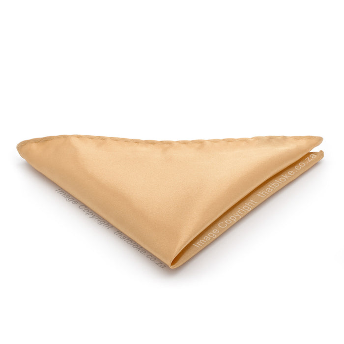 Oscar Golden Sand Beige Pocket Square For Men Glossy Silky