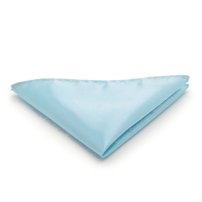 Ultra Light Blue Pocket Square For Men Silky Polyester