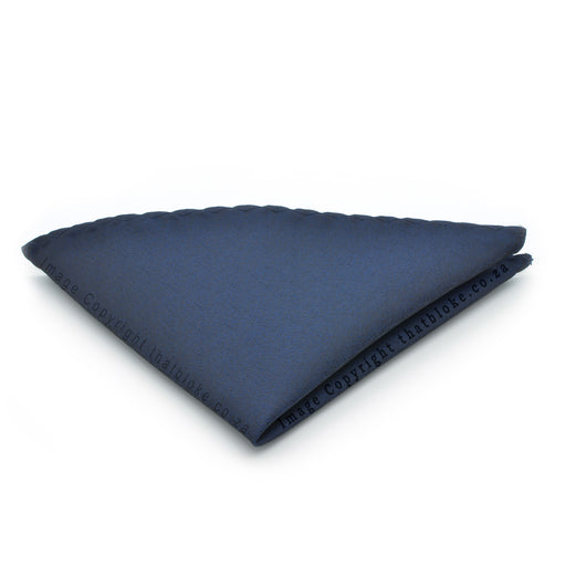 Glossy Dark Navy Blue Pocket Square Silky Polyester