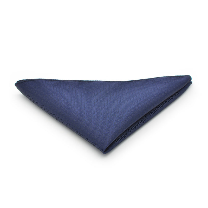 Navy Blue Pocket Square Patterned Polyester