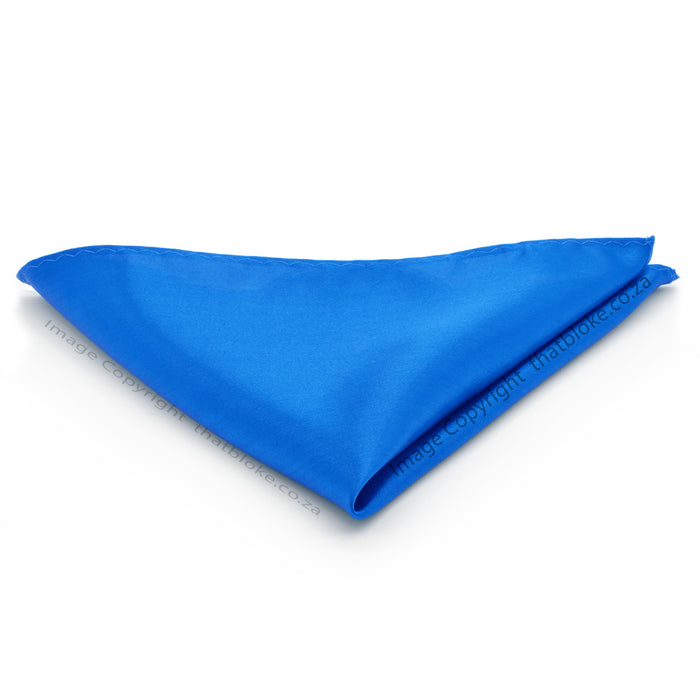 Royal Blue Pocket Square For Men Silky Glossy Polyester