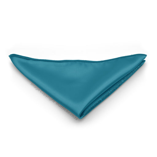 Teal Blue Pocket Square For Men Soft Silky