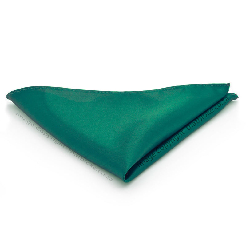 Darker Emerald Green Pocket Square For Men Silky Polyester Glossy