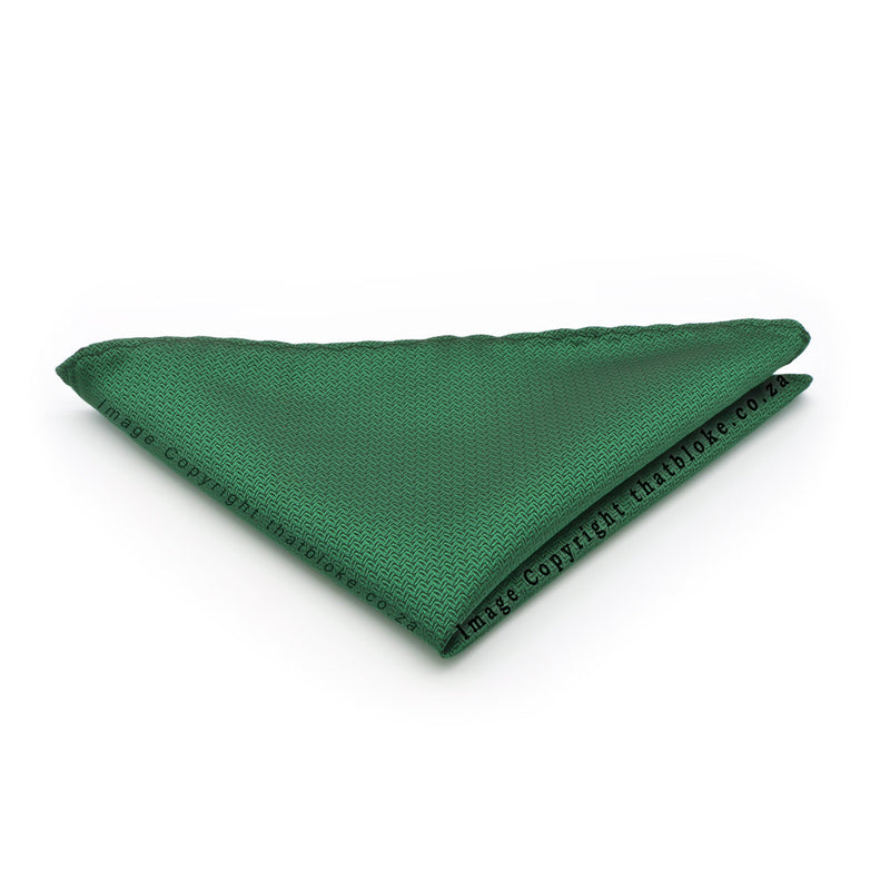 Patterned Emerald Green Pocket Square Polyester