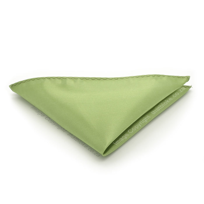 Faded Lime Green Pocket Square For Men Silky Glossy Polyester