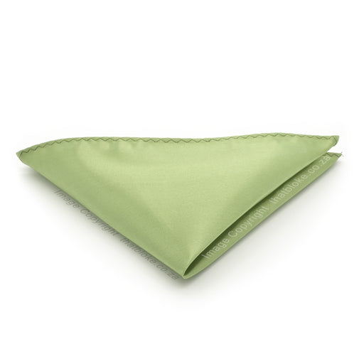 Faded Lime Green Pocket Square For Men Silky Glossy Polyester