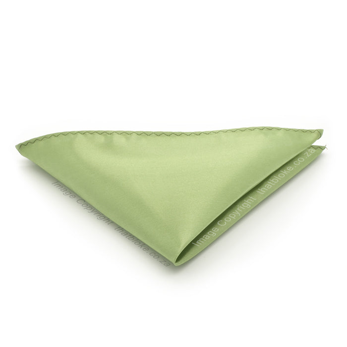 Faded Lime Green Pocket Square For Men Silky Glossy Polyester